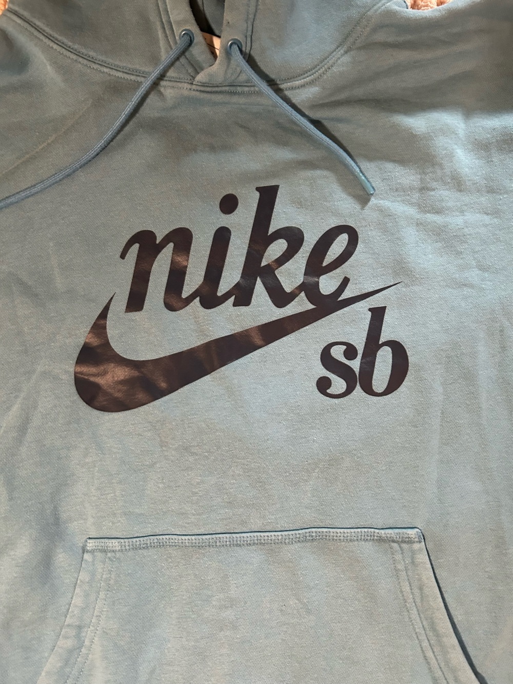 Nike SB Pullover Hoodie Mens Medium Slate Blue Big Graphic Logo